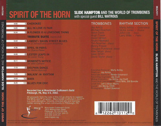 Slide Hampton And The World Of Trombones With Special Guest Bill Watrous - Spirit Of The Horn vinyl record, CD (Near Mint (NM or M-)) | Lulo Records