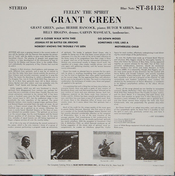 Grant Green : Feelin' The Spirit (LP, Album, RE)