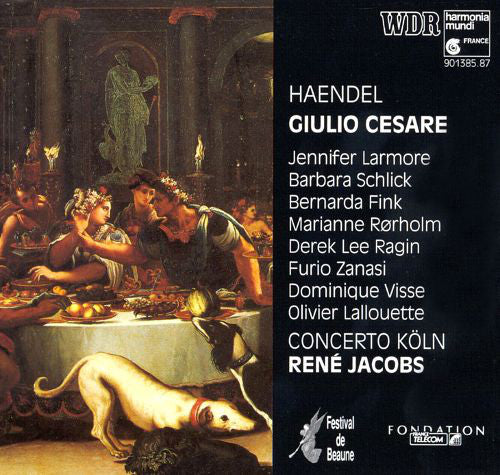 Georg Friedrich Händel - Jennifer Larmore, Barbara Schlick, Bernarda Fink, Marianne Rørholm, Derek Lee Ragin, Furio Zanasi, Dominique Visse, Olivier Lallouette, Concerto Köln, René Jacobs : Giulio Cesare (4xCD, Album + Box, Sli)