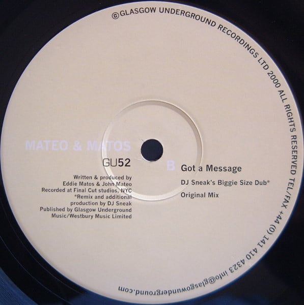 Mateo & Matos : Got A Message (12")