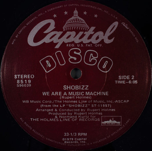 Shobizz - Do It In The Dark / We Are A Music Machine vinyl record, 12" (Very Good Plus (VG+)) | Lulo Records