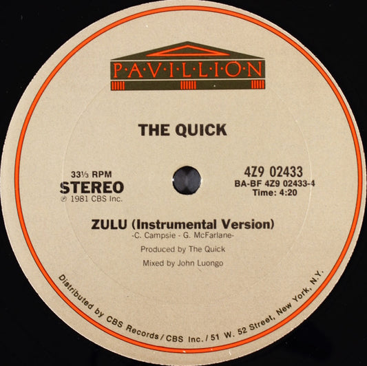 The Quick - Zulu vinyl record, 12" (Very Good Plus (VG+)) | Lulo Records