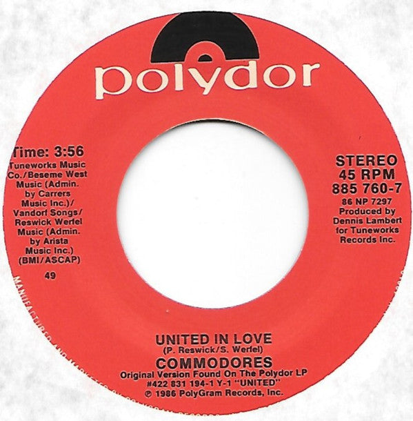 Commodores : United In Love (7")