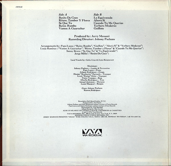 Celia Cruz, Johnny Pacheco, Justo Betancourt & Papo Lucca : Recordando El Ayer (LP, Album, Gat)