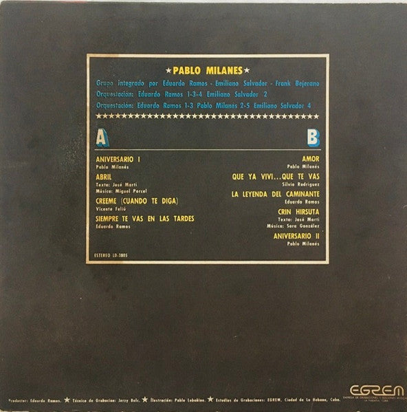 Pablo Milanés : Aniversario (LP, Album)