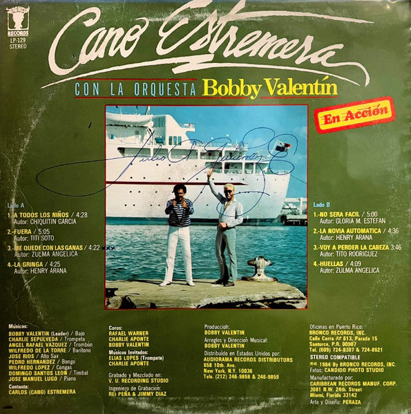 Cano Estremera Con La Orquesta De Bobby Valentín* : En Acción (LP, Album)