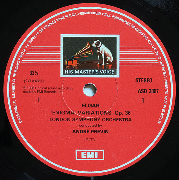 Sir Edward Elgar, Ralph Vaughan Williams, André Previn, London Symphony Orchestra : 'Enigma' Variations / Fantasia On A Theme Of Thomas Tallis / Overture To 'The Wasps' (LP,   F)