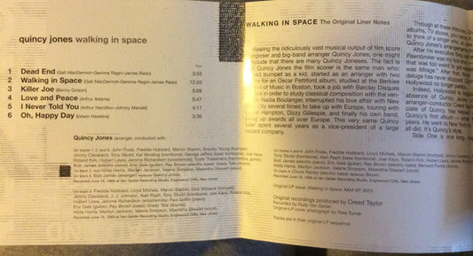 Quincy Jones - Walking In Space vinyl record, CD (Near Mint (NM or M-)) | Lulo Records