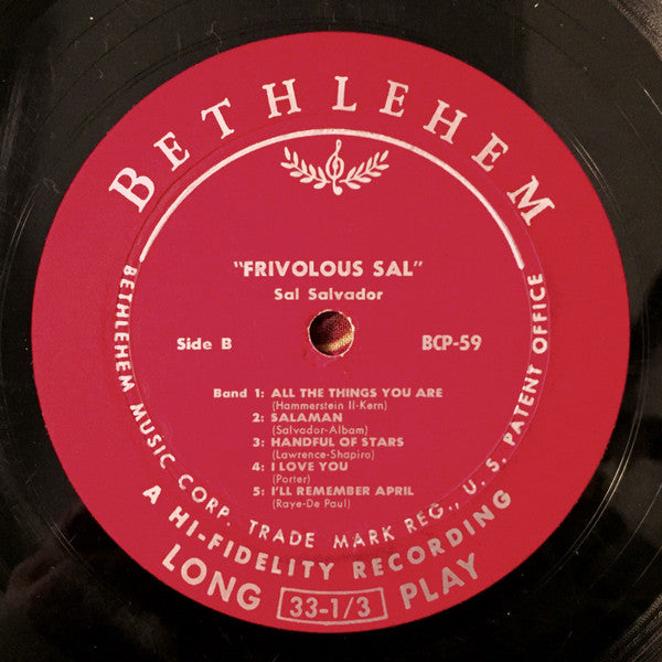 Sal Salvador : Frivolous Sal (LP, Album, Mono)