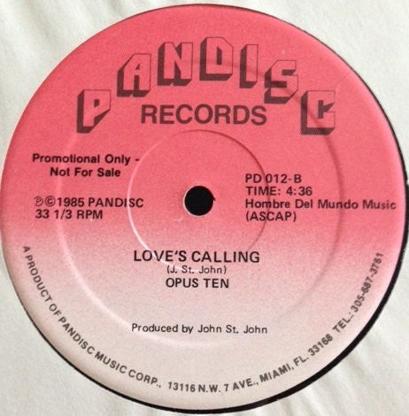 Opus 10 : Love's Calling (12", Promo)