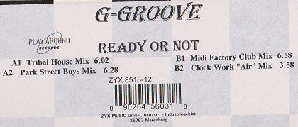 G-Groove : Ready Or Not (12", W/Lbl)
