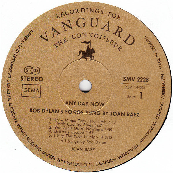 Joan Baez : Any Day Now (2xLP, Album, RE)