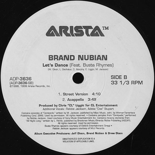 Brand Nubian - Let's Dance vinyl record, 12" (Near Mint (NM or M-)) | Lulo Records