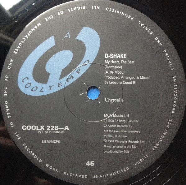 D-Shake : My Heart, The Beat / Dance The Night Away (12")