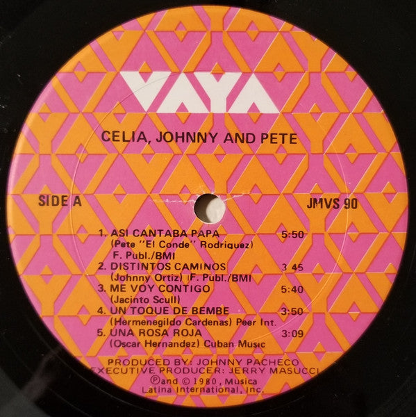 Celia Cruz, Johnny Pacheco and Pete Rodriguez : Celia, Johnny And Pete (LP, Album)