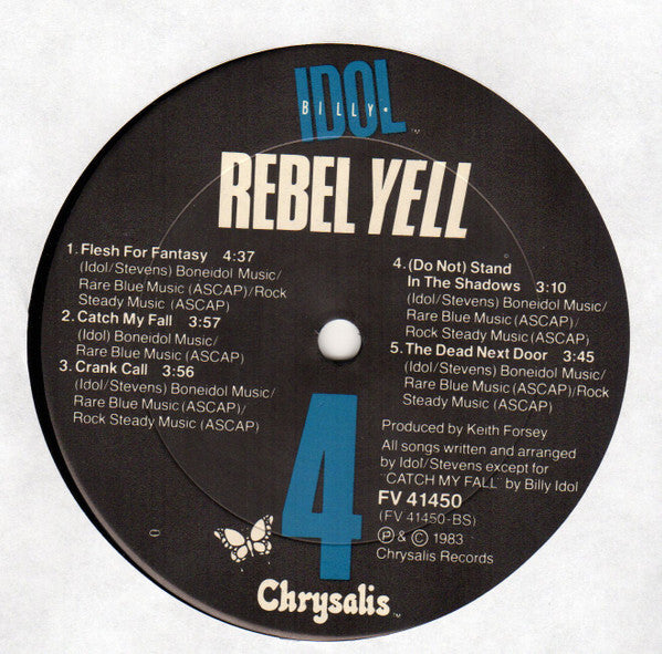 Billy Idol : Rebel Yell (LP, Album, Club, Car)