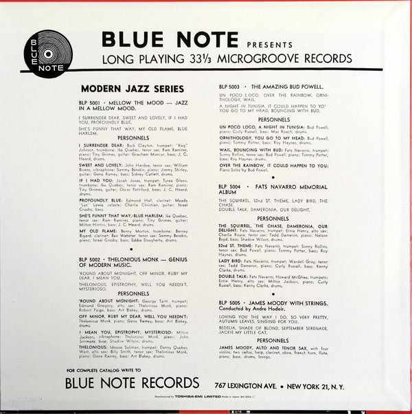 James Moody And His Modernists With Chano Pozo : James Moody And His Modernists (LP, Album, Mono, Ltd, RE)