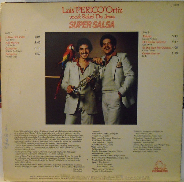 Luis "Perico" Ortiz vocal: Rafael de Jesus : Super Salsa (LP, Album)