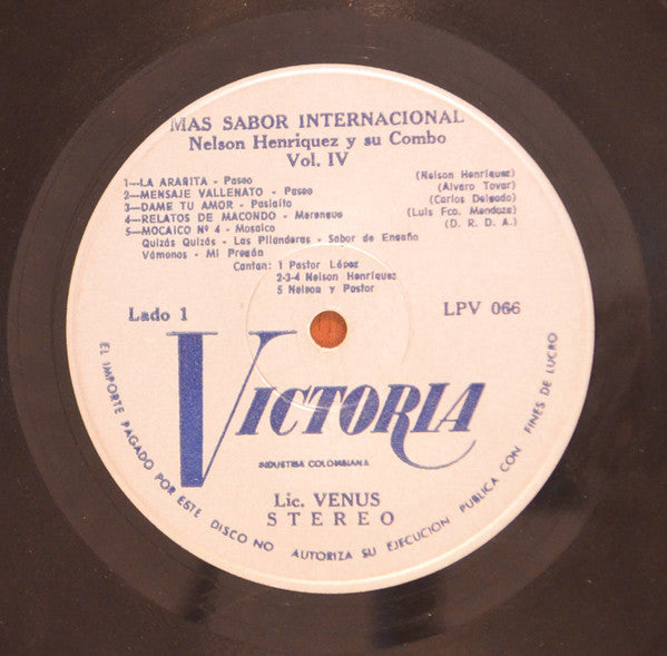 Nelson Henriquez Y Su Combo : Mas Sabor Internacional Volumen 4 (LP, Album)