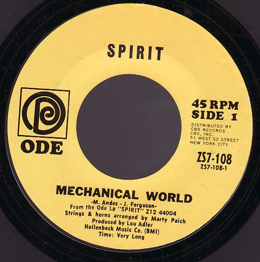 Spirit (8) : Mechanical World  (7", Single, Styrene, Ter)