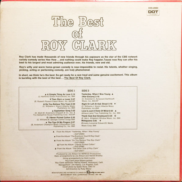 Roy Clark : The Best Of Roy Clark (LP, Comp)