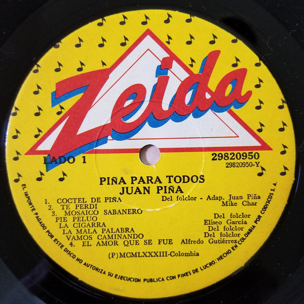 Juan Piña : Piña Para Todos (LP, Album)