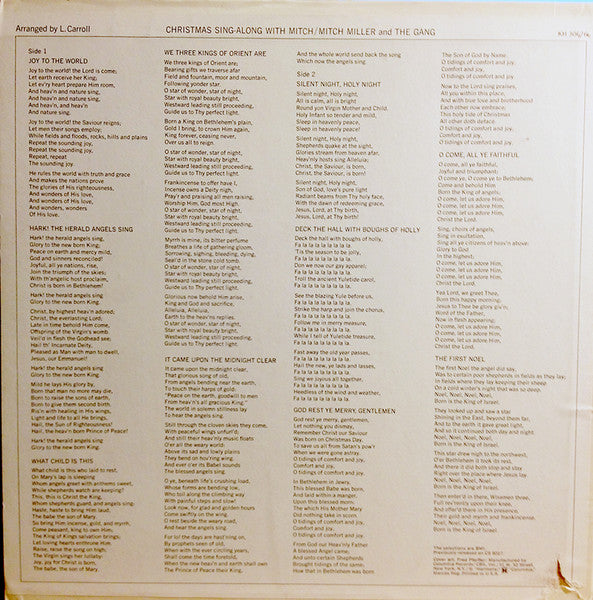 Mitch Miller And The Gang : Christmas Sing-Along With Mitch (LP, Album, RE)