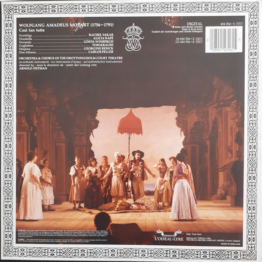 Wolfgang Amadeus Mozart, Rachel Yakar, Alicia Nafé, Georgine Resick, Gösta Winbergh, Tom Krause, Carlos Feller, Drottningholm Theatre Orchestra & Drottningholm Theatre Chorus, Arnold Östman - Così Fan Tutte vinyl record, 3xLP (Near Mint (NM or M-)) | Lulo Records