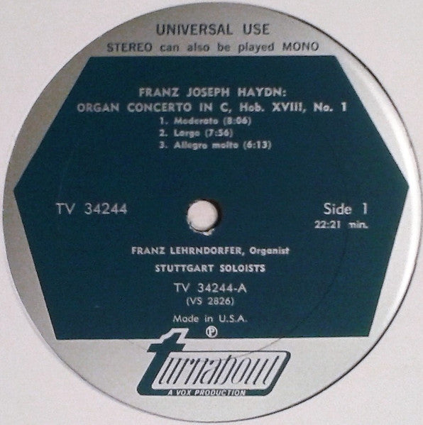 Joseph Haydn, František Xaver Brixi, Joseph Anton Auffmann, Franz Lehrndorfer : Organ Concerti (LP, Album)