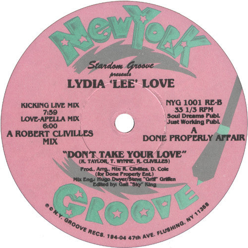 Stardom Groove Presents Lydia Lee Love : Don't Take Your Love (12")
