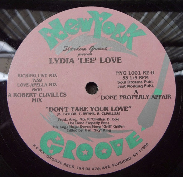 Stardom Groove Presents Lydia Lee Love : Don't Take Your Love (12")