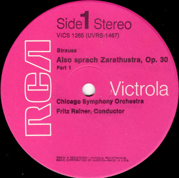 Richard Strauss - Fritz Reiner, Chicago Symphony Orchestra : Also Sprach Zarathustra (Music From "2001") (LP, RE, Ind)