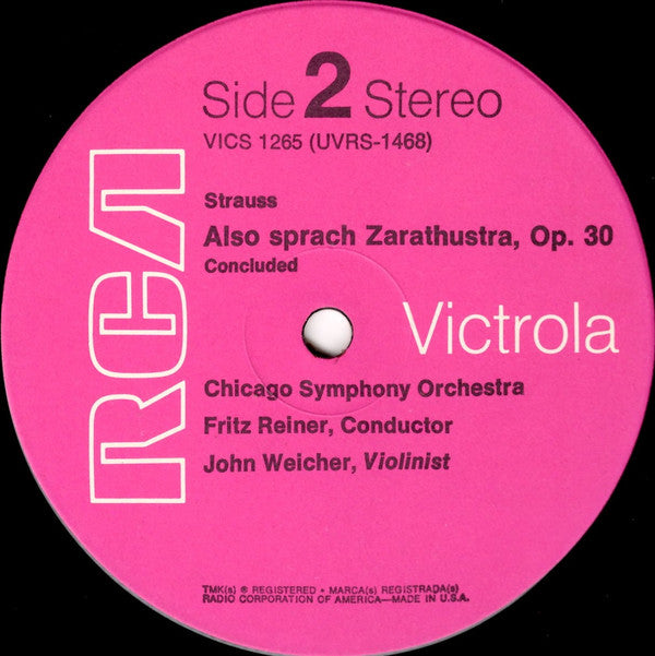 Richard Strauss - Fritz Reiner, Chicago Symphony Orchestra : Also Sprach Zarathustra (Music From "2001") (LP, RE, Ind)