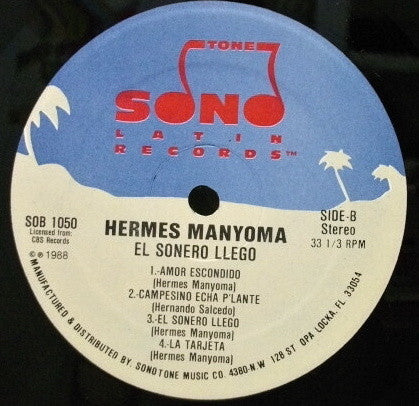 Hermes Manyoma Y Su Orquesta La Ley : El Sonero Llegó (LP, Album)
