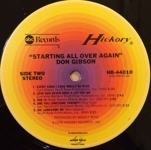Don Gibson : Starting All Over Again (LP)
