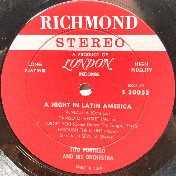 Tito Portillo And His Orchestra : A Night In Latin America (LP, Album)