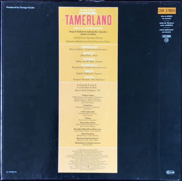 Georg Friedrich Händel - René Jacobs · John Elwes · Mieke van der Sluis, Henri Ledroit · Isabelle Poulenard · Gregory Reinhart, La Grande Ecurie Et La Chambre Du Roy, Jean-Claude Malgoire : Tamerlano (3xLP + Box)