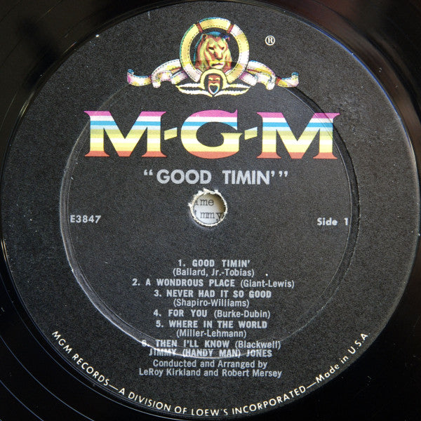 Jimmy Jones : Good Timin' (LP, Album, Mono)