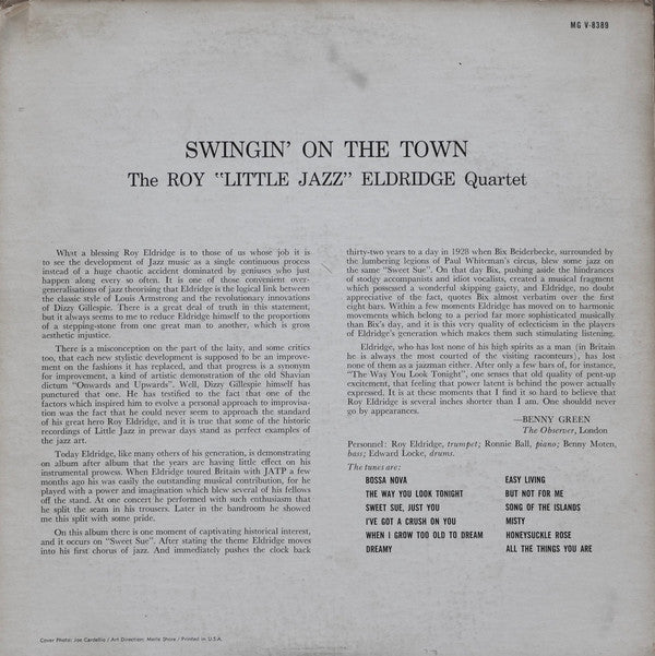 Roy "Little Jazz" Eldridge* : Swingin' On The Town (LP, Album, Mono)