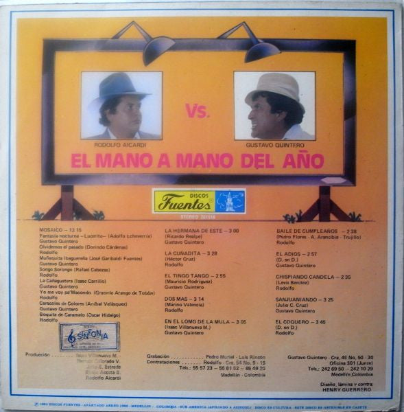 Rodolfo Aicardi Vs. Gustavo Quintero : El Mano A Mano Del Año (LP, Album)