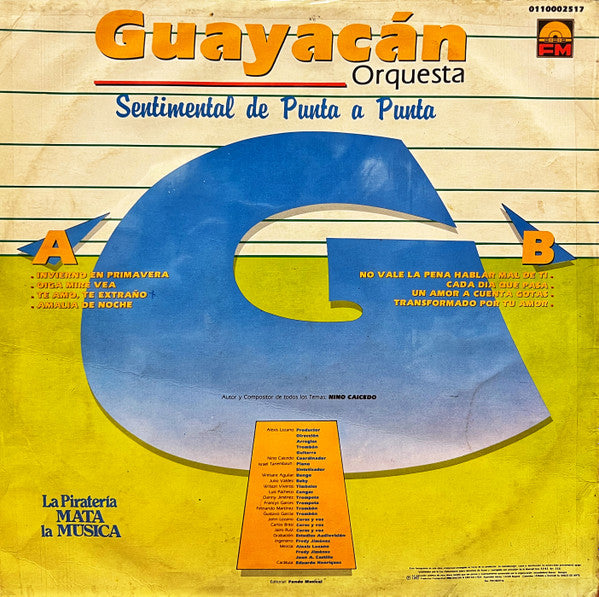 Guayacán Orquesta : Sentimental De Punta A Punta (LP, Album)