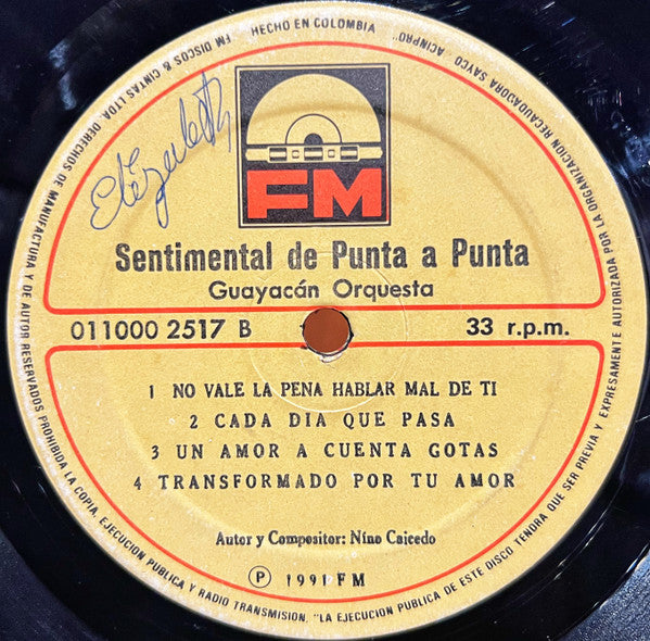 Guayacán Orquesta : Sentimental De Punta A Punta (LP, Album)