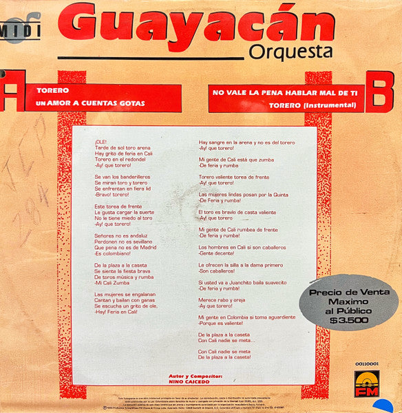 Guayacán Orquesta : Torero (12", EP)