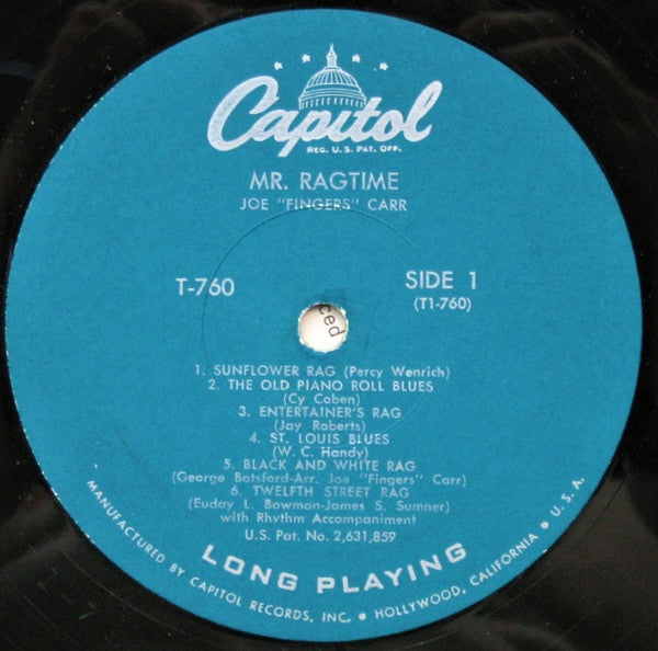 Joe "Fingers" Carr : Mister Ragtime (LP, Mono)