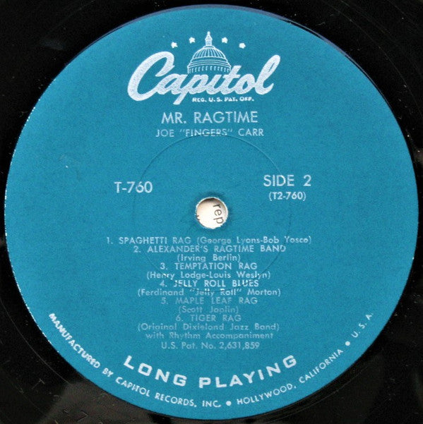 Joe "Fingers" Carr : Mister Ragtime (LP, Mono)