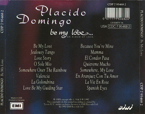 Placido Domingo : Be My Love (CD, Album)