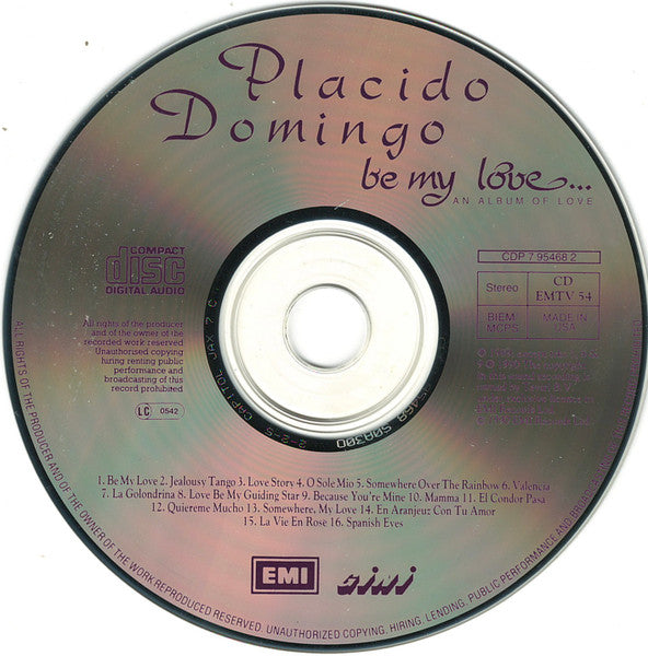 Placido Domingo : Be My Love (CD, Album)