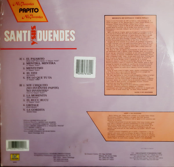 Santi Y Sus Duendes : No Inventes Papito No Inventes (LP, Album)