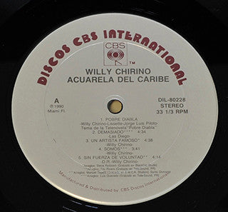 Willy Chirino : Acuarela Del Caribe (LP, Album, RP)