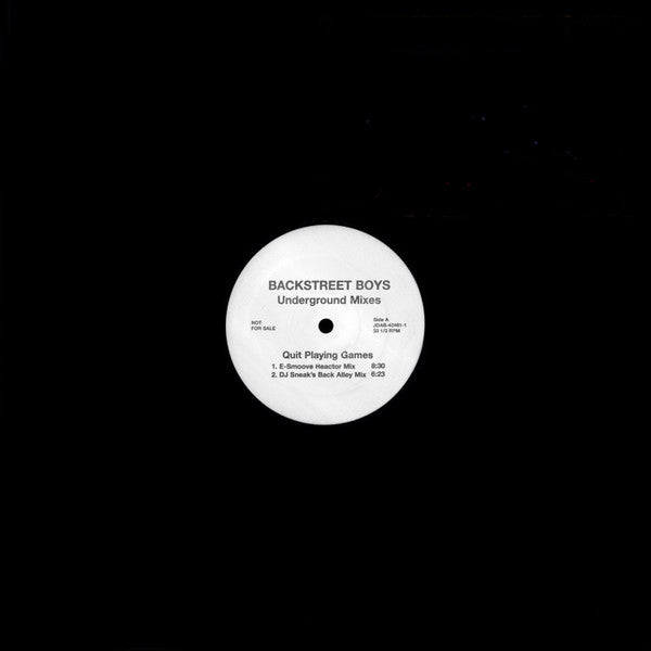 Backstreet Boys : Quit Playing Games (Underground Mixes) (12", Promo)